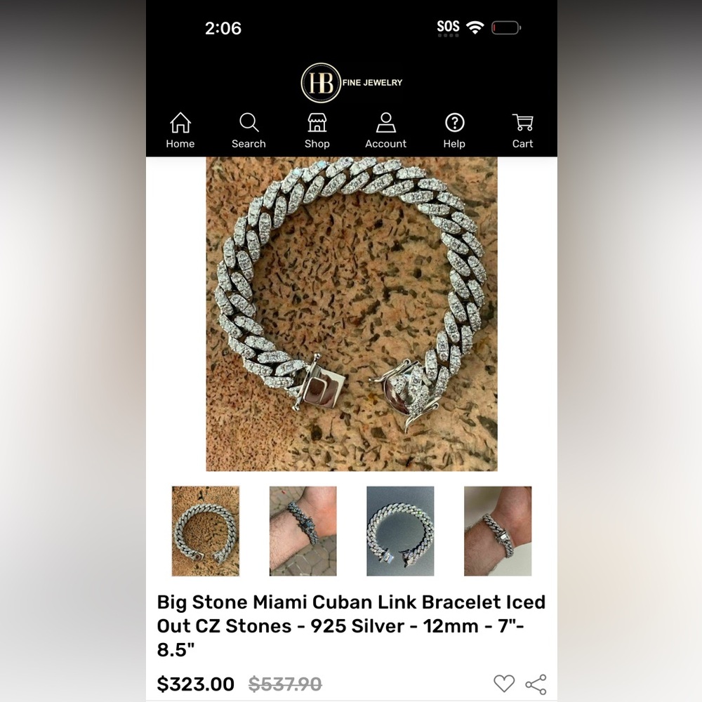 Big Stone Miami Cuban Link Bracelet